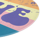 Retro Liefde Typografie Op  Sunset Stripes Snijplank (Hoek)