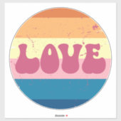 Retro Liefde Typografie Op  Sunset Stripes Sticker (Vel)