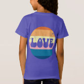 Retro Liefde Typografie Op  Sunset Stripes T-shirt (Achterkant)