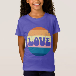 Retro Liefde Typografie Op  Sunset Stripes T-shirt