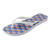 Retro Liefde Typografie Op  Sunset Stripes Teenslippers (Schuin)