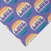 Retro Liefde Typografie Op  Sunset Stripes Tissuepapier (Detail)