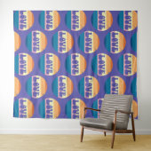 Retro Liefde Typografie Op  Sunset Stripes Wandkleed (In Situ (horizontaal))