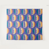 Retro Liefde Typografie Op  Sunset Stripes Wandkleed (Voorkant (horizontaal))