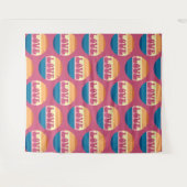 Retro Liefde Typografie Op  Sunset Stripes Wandkleed (Voorkant (horizontaal))