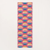 Retro Liefde Typografie Op  Sunset Stripes Yogamat (Achterkant)