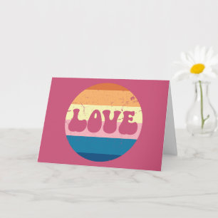 Retro Liefde Typografie Op Vintage Zonsondergang S Kaart