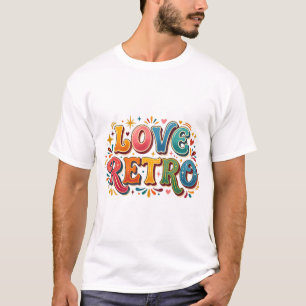 Retro Liefde Vintage Hart & Groovy Esthetische T-S T-shirt