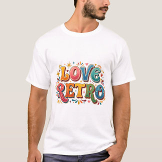 Retro Liefde Vintage Hart & Groovy Esthetische T-S T-shirt