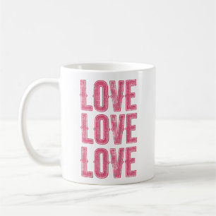 Retro Liefde - Vintage Roze Vervaaagde Typografie Koffiemok
