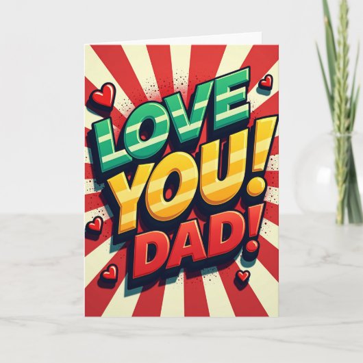 Retro Liefde Voor Jou Papa Kaart (Voorkant)