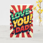 Retro Liefde Voor Jou Papa Kaart (Gele Bloem)