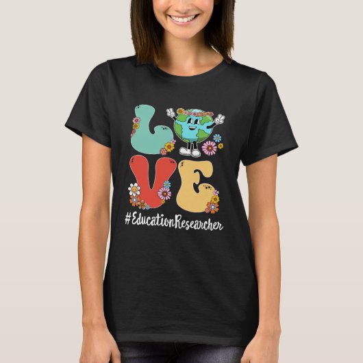 Retro Liefde Wereld Aarde Dag 2023 Onderwijs Onder T-shirt (Voorkant)