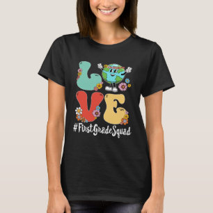 Retro Liefde Wereld Aardedag 2023 Eerste Klas Squa T-shirt
