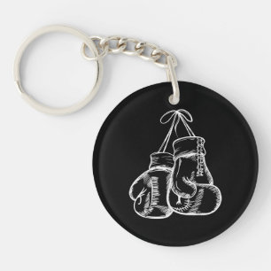 Retro Liefde Witte Bokshandschoenen Cadeaus Boxer  Sleutelhanger