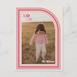 Retro Liefde XOXO Valentijnsdag Foto Briefkaart