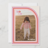 Retro Liefde XOXO Valentijnsdag Fotokaart Feestdagenkaart (Voorkant)