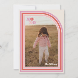 Retro Liefde XOXO Valentijnsdag Fotokaart Feestdagenkaart
