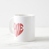 Retro Liefdeshart Valentijn Typografie Koffiemok (Voorkant links)
