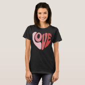 Retro Liefdeshart Valentijn Typografie T-shirt (Voorkant volledig)