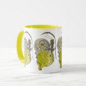 Retro Lieve Fantasy Vlinder Fee met Vleugels Mok (Voorkant links)