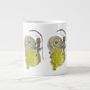 Retro Lieve Fantasy Vlinderfee met Vleugels Grote Koffiekop
