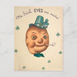 Retro Lieve Ierse Aardappel St. Patrick's Dag Kaar Briefkaart