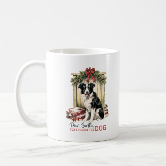 Retro lieve Kerstman vergeet de hond niet Kerstmis Koffiemok (Links)