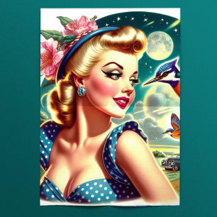 Retro Lieve Kitsch Pin-up Tissuepapier