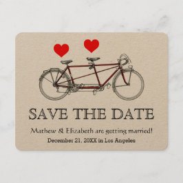 Retro Lieve Tandem Fiets Trouw Save The Date Kaart