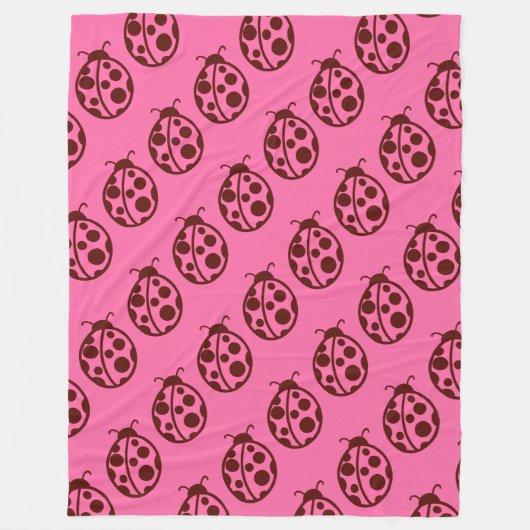 Retro Lieveheersbeestje Dekbed  Fleece Deken (Voorkant)