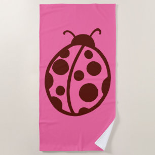 Retro Lieveheersbeestje Strandhanddoek Strandlaken