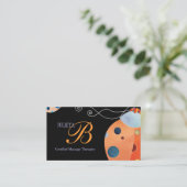 Retro lieveheersbeestje uniek monogram visitekaartje (Staand voorkant)