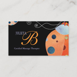 Retro lieveheersbeestje uniek monogram visitekaartje