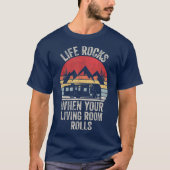 Retro Life begint op te lopen wanneer uw woonkamer T-shirt (Voorkant)