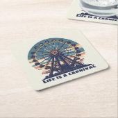 Retro Life is een carnaval Kartonnen Onderzetters (Schuin)