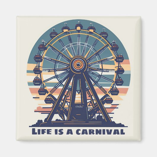 Retro Life is een carnaval Magneet (Voorkant)