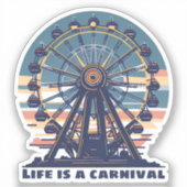 Retro Life is een carnaval Sticker (Voorkant)