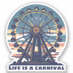 Retro Life is een carnaval Sticker