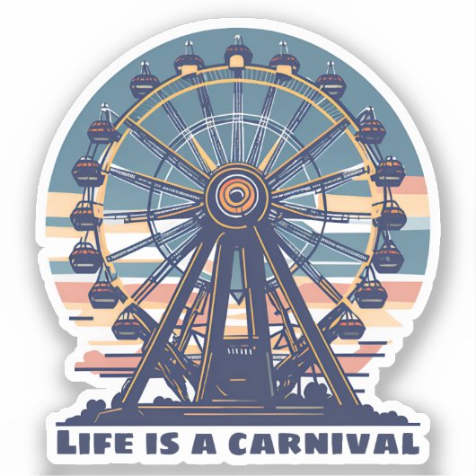 Retro Life is een carnaval Sticker (Voorkant)