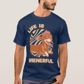 Retro 'Life Is Wienerful' Dachshund Weiner Dog T-shirt (Voorkant)