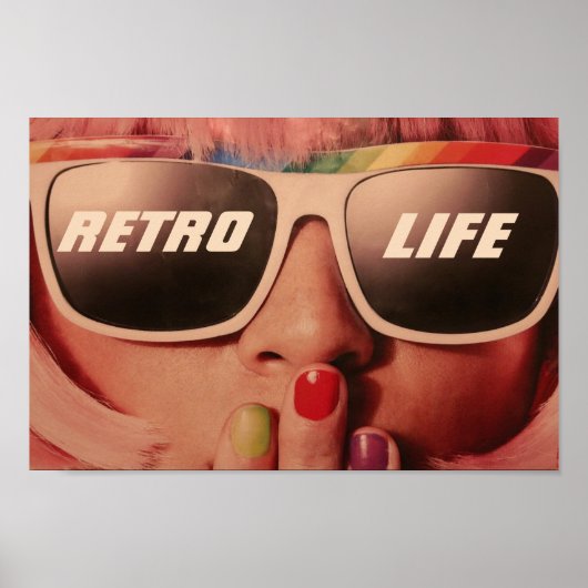 Retro Life slogan Eighties retro mode girl Poster (Voorkant)