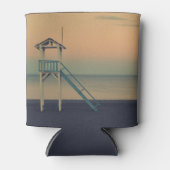 Retro Lifeguard Beach Tower Sunset Foto Blikjeskoeler (Voorkant)