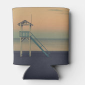 Retro Lifeguard Beach Tower Sunset Foto Blikjeskoeler (Achterkant)