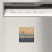 Retro Lifeguard Beach Tower Sunset Foto Magneet (Insitu (Vaatwasser))