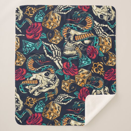 Retro Lifestyle Sherpa Deken (Voorkant)