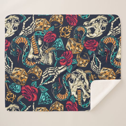 Retro Lifestyle Sherpa Deken (Voorkant (horizontaal))