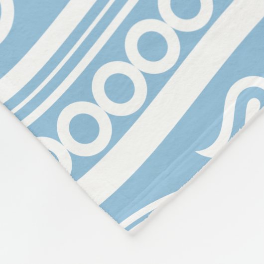 Retro Light Blue White Paisley Print Fleece Deken (Hoek)