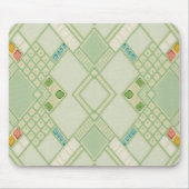Retro Light Green Geometric Bohemian Tile Patroon Muismat (Voorkant)