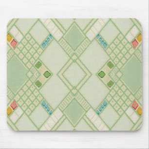 Retro Light Green Geometric Bohemian Tile Patroon Muismat